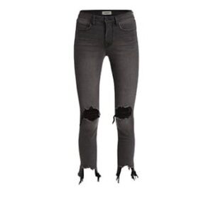 L'AGENCE High Line Distressed Skinny Jeans vintage grey destruct , 27 (4)